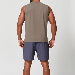 Camisetas sin mangas de poliéster para hombre, personalizadas con logotipo, para gimnasio, correr, deporte, entrenamiento, tallas grandes, al por mayor - Product Image 2