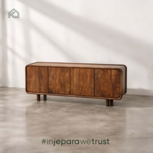 Albanaz Solid Teak Wood Living Room Cabinet Modern <b>Sideboard</b> <b>Storage</b> Cabinet Luxury Buffet Console Hotel Villa Furniture - Product Image 5