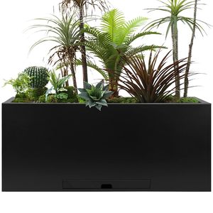 Heavy Duty Galvanized Steel <b>Rectangular</b> Planter Box Wholesale Large Black Powder Coated Metal Planter for Indoor Outdoor Use - Product Image 5