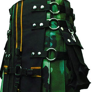 Men Scottish Handmade Gothic Green Camo Utility Kilt Tactical Hybrid Style with Functional Pockets - Product Image 6