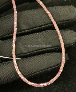 Cuentas de Diamante Rosa 100% Naturales, Cuentas Tubulares Facetadas Brillantes para la Elaboración de Joyas, Regalo Personalizado para Ella, Cuentas de Piedra Rosa - Product Image 2