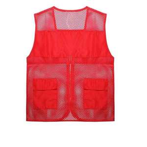 Gilet de sécurité réfléchissant vert sans manches pour homme, logo personnalisé, polyester imperméable, multi-poches, pour travaux de sécurité et de construction - Product Image 2