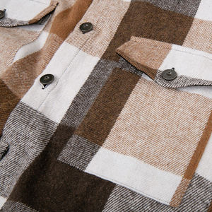 Camisas de Franela a Cuadros para Hombre, Estilo Nuevo, 100% Algodón, Transpirables, de Manga Larga, con Logotipo Personalizado - Product Image 4