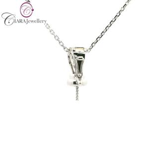 Pendentif en or blanc/jaune massif 18K AU750 de style classique avec réglage de perle de diamant naturel cadeau d'usine direct - Product Image 3