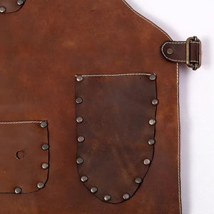 ผ้ากันเปื้อนสั่งทำพิเศษ ผ้ากันเปื้อนหนังแท้คุณภาพสูง แฟชั่นทันสมัย ผ้ากันเปื้อนเชฟหนัง พร้อมโลโก้ - Product Image 2