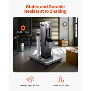 Supporto per smerigliatrice da banco resistente 28x17 cm con morsetto, piedistallo da pavimento e porta-mole, piastra di montaggio durevole - Product Image 3