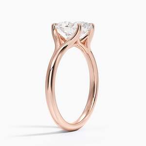 2CT Ovaler Moissanit-Verlobungsring Solitär Brautring Modernes Geteiltes Schenkeldesign - Product Image 6