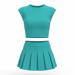 Uniforme de cheerleading pour femmes de haute qualité, séchage rapide, léger, couleur unie - Product Image 1