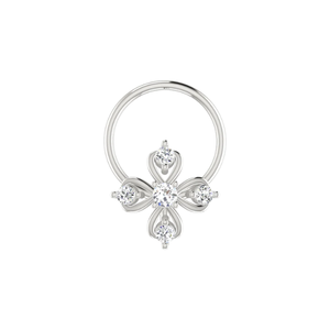 SOLITAIREKART 14K Gold Fine Piercing Jewelry 0.05ct Floral Majesty Natural Diamond Nose Pin - Product Image 3