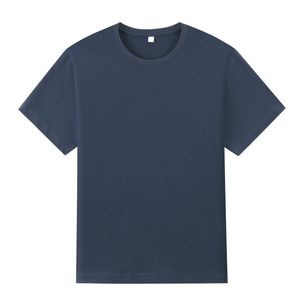 Camiseta de algodón de punto con cuello redondo de moda, con logotipo personalizado en la parte delantera, transpirable, fabricante mayorista OEM - Product Image 1