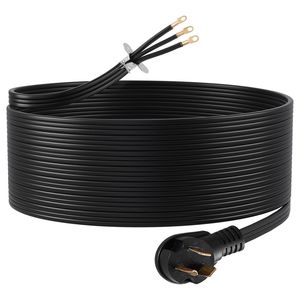 Cavo di alimentazione per asciugatrice da 3 metri, 3 poli NEMA 10-30P, 125/250V, 10AWG, 30A, connettori a occhiello 3C, rame puro - Product Image 1