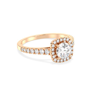 Bague halo en or massif 14 carats certifiée REYES IGI avec diamant HPHT CVD cultivé en laboratoire pour femme, bijoux fins de luxe pour fiançailles et promesse. - Product Image 3