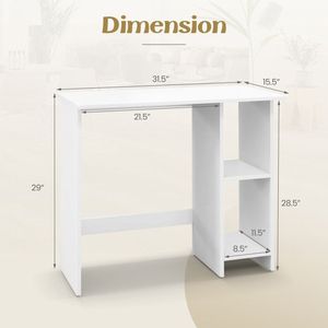 Small <b>Computer</b> <b>Desk</b> with Adjustable Shelf and Storage Features - Product Image 5