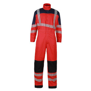 Combinaison de travail de sécurité pour hommes, résistante aux intempéries, respirante, à séchage rapide, en polyester, réfléchissante, haute visibilité - Product Image 1
