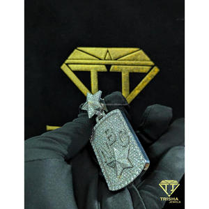 Luxury Star Pendant Necklace Moissanite Diamond with 925 Sterling Silver Hip Hop Jewelry by Trisha Jewels - Product Image 2