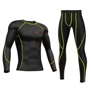MAQVOB Winter Custom High Quality Custom Logo Skinny Unisex Sports Sweatsuit 2 Piece Compression Yoga Tracksuit - Product Image 4