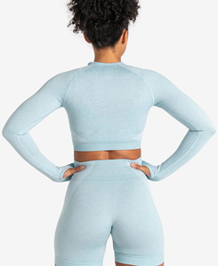 Women's 2 Piece <b>Yoga</b> Set Full Length Solid Color Polyester Cotton Mid Waist Leggings Zipper <b>Jacket</b> Breathable Quick Dry Contrast - Product Image 2