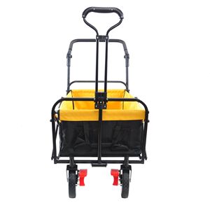 Heavy-Duty Adjustable Handles Portable <b>Folding</b> Garden <b>Wagon</b>-Outdoor Utility Cart with Drink Holder for Camping - Product Image 5