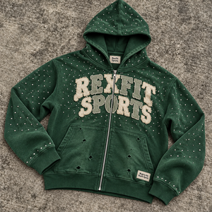 Sudadera unisex personalizada con cremallera frontal, apliques de letras en tela personalizada, bordado en la capucha y bolsillo canguro dividido OEM - Product Image 2