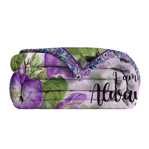 Coperta in Flanella con Motivo a Fiori a Trombetta e Foglie Verdi, Super Morbida e Leggera 5kg per Divano, Ufficio, Letto, Viaggio - Design Scenico Multifunzionale - Product Image 2