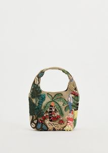 Beaded Jungle Safari Hobo Bag With Embroidery Bohemian Style Open <b>Top</b> Daily Use - Product Image 1