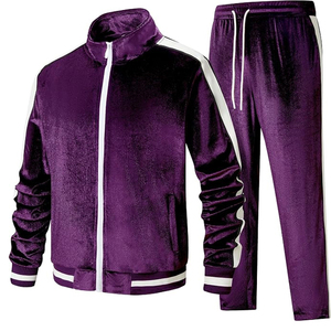 Plus Size Eco-Friendly Solid Winter Streetwear 100% Cotton Four-Way Stretch Velvet <b>Tracksuit</b> Oversized <b>Velour</b> Sweatpants Jogger - Product Image 5