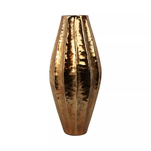 Vase de sol en laiton fait main Desert Bloom avec texture côtelée, finition dorée moderne, 27 pouces de hauteur, pièce d'art décorative - Product Image 5