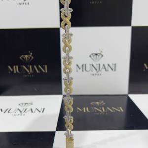 Bracelet pour homme en argent plaqué or avec moissanite taille brillant certifiée IGI, testeur VVS1, chaîne cubaine glacée, tailles 2mm 3mm 4mm - Product Image 4