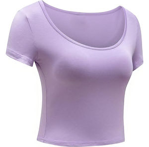 Camiseta de Mujer de Alta Calidad 100% Algodón, Cuello Redondo, Bordado con Logotipo Personalizado, Corte Corto, Ropa de Verano, 100% Algodón Suave - Product Image 4