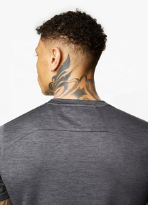 Camiseta de Manga Corta para Hombre, Cuello Redondo, Color Gris Oscuro, Tejido de Poliéster de Secado Rápido, Estilo Casual de Verano - Product Image 5