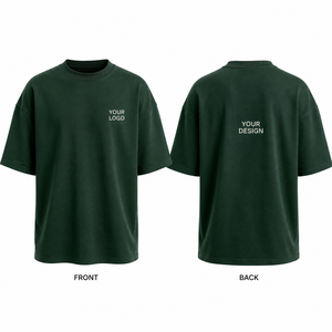 Blank Plain <b>No</b> <b>Logo</b> Garment Dyed Boxy Fit T Shirt Premium Cotton Jersey Drop Shoulder Design Wholesale OEM Private Label Wear - Product Image 4