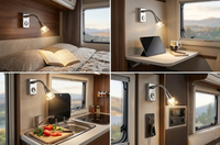 Applique murale LED 12V pour camping-car, bras flexible col de cygne, éclairage mural pour caravane, camping-car, bateau