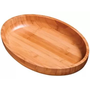 Assiette ovale en bois, couleur unie, faite à la main, design minimaliste, vaisselle et assiettes, assiette de service - Product Image 1