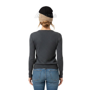 Bonnet d'hiver confortable et chaud avec logo personnalisé, design tendance, style décontracté, noir et beige, taille adulte, 100% laine, prix abordable - Product Image 3