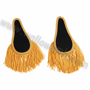 Top Selling <b>Black</b> & Gold Viscose Ceremonial Epaulettes Premium Bullion Wire Fringe Shoulder <b>Boards</b> - Product Image 5