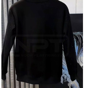 Sweat-shirt Homme Oversize en Molleton Doux Brossé et Mélange de Coton, Design Décontracté avec Strass, Tenue Confortable pour Homme - Product Image 2