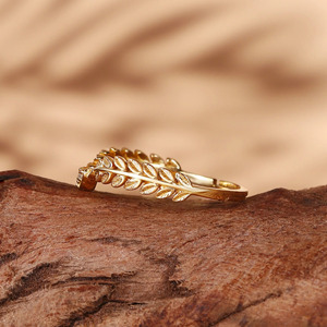 Anillo de Diamante Cultivado en Laboratorio con Corte Redondo, Inspirado en la Naturaleza, Oro Sólido de 10K, 14K, 18K, Anillo de Compromiso o Aniversario, 0.03Ct, Joyería Fina - Product Image 4