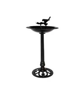 Mangeoire à oiseaux de luxe en métal doré en forme de branche d'arbre, sur pied, avec plateau à graines et figurine d'oiseau, pour jardin, patio, cour, décoration artistique - Product Image 3