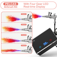Portable Smart LCD Écran Sans Fil Auto Aérographe Compresseur Machine Rechargeable Nail Art Peinture Gâteau Maquillage Air Brush Pistolet