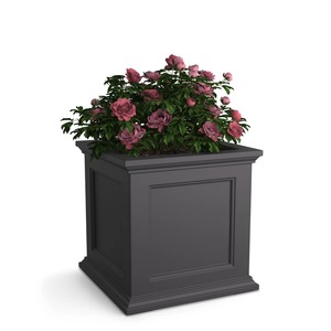 Jardinière moderne en métal noir avec écran de séparation à lattes, support de plantes d'extérieur pour fleurs et plantes vertes - Product Image 6