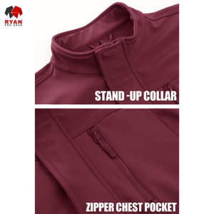 เสื้อแจ็คเก็ตซอฟต์เชลล์คุณภาพพรีเมียม Ryan Pro Gear สำหรับผู้ชาย กันน้ำ กันลม ผลิตจากผ้าถักที่เป็นมิตรต่อสิ่งแวดล้อม ลายเรียบ - Product Image 3