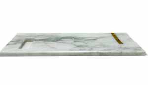 Planche à découper en marbre naturel avec surface polie pour la cuisine, la découpe de légumes, de fruits, de viande et le service de plateaux de fromages - Product Image 2