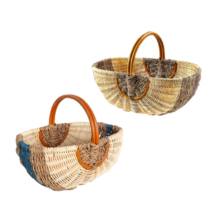 Cesta de Mimbre Natural Personalizable para Picnic, Almacenamiento de Alimentos y Frutas - Product Image 1