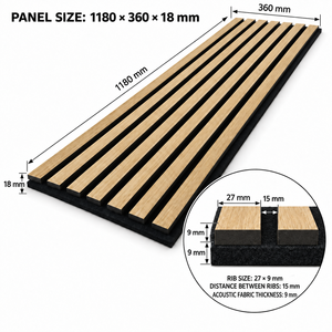 Panneau mural acoustique en MDF avec placage en bois de chêne et feutre insonorisant haute densité pour la décoration intérieure, panneau mural en bois - Product Image 2