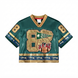 Custom Wholesale Dark Green Mesh Football Jersey Vintage Sports Apparel <b>Athletic</b> Sleeveless Shirt Tackle Team Jersey 100% - Product Image 1