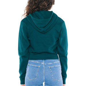 Women's None <b>Crop</b> Top Sweatshirt Solid Color Full Sleeve Zipper-<b>Up</b> Knitted Cotton Winter Wear Quick Dry Breathable Lined - Product Image 5
