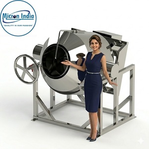 Machine de rôtissage rotative automatique industrielle Micron India à entraînement mécanique pour GPL, en acier inoxydable, pour bouteilles en aluminium, papier, plastique et verre - Product Image 1