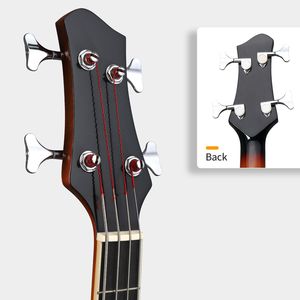 Kit Basso Acustico Portatile a 6 Corde con Cavo Premium, Chiave, Tracolla e Plettro, Colore Naturale - Product Image 6