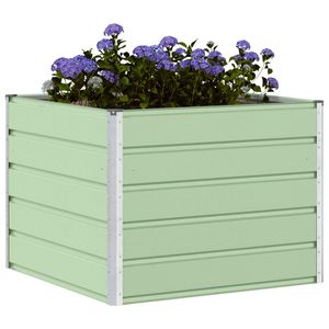 Macetas y Jardineras de Acero Verde Pastel de 100 x 100 x 75 cm, Elegante Jardinera para Decoración de Jardín Exterior - Product Image 3