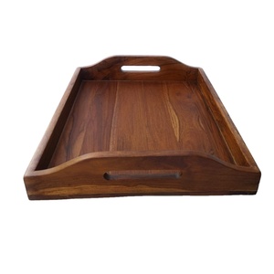 Elegantes Bandejas de Madera Ecológicas para Servir el Desayuno, Bandejas Decorativas Multiusos Hechas a Mano y Duraderas para Restaurantes y Uso Doméstico - Product Image 1